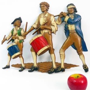 1960’s Sexton USA wall plaque Flag and Pilgrim Duo